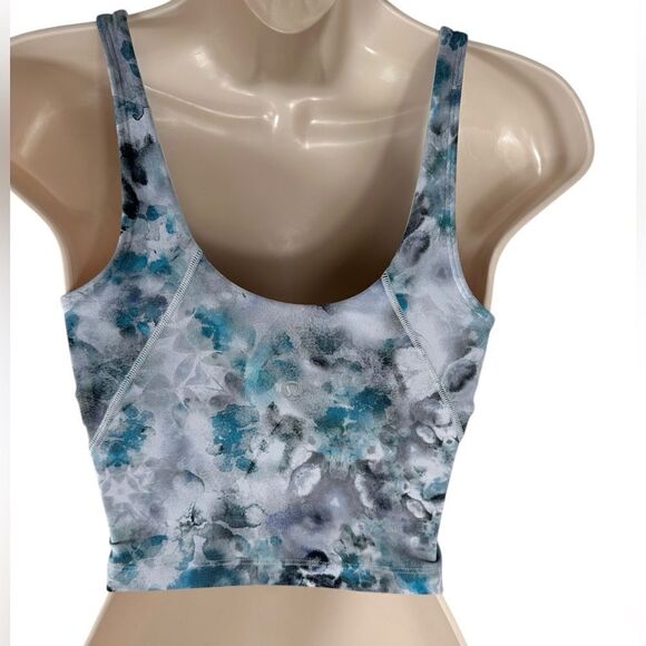 Lululemon Athletica Blue Kaleidofloral Align Cropped Align Tank Top - Picture 4 of 5